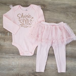 Pink Toddler Girls Long Sleeve Top & Tutu Set